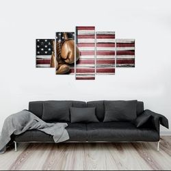 boxing american pride  sport 5 panel canvas art wall decor