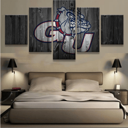 gonzaga bulldogs barn wood  sport 5 panel canvas art wall decor