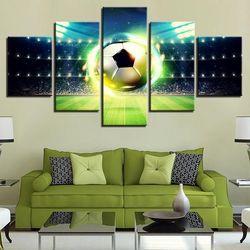 lighting football  sport 5 panel canvas art wall decor