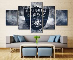 oakland raiders modern abstract football  sport 5 panel canvas art wall decor