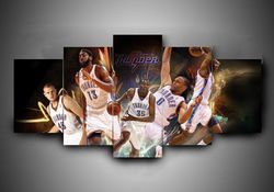 oklahoma city thunder 2  sport 5 panel canvas art wall decor