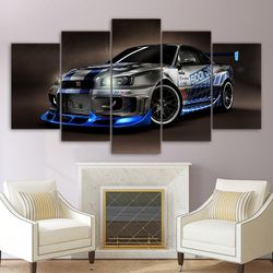 sport cool car  automative 5 panel canvas art wall decor
