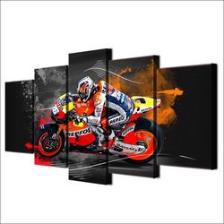 sportbike racing repsol  red bull  sport 5 panel canvas art wall decor