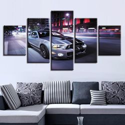 sports car nightview  automative 5 panel canvas art wall decor