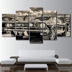 vintage sports car  automative 5 panel canvas art wall decor