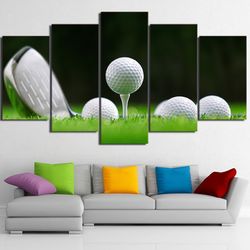 white golf balls  sport 5 panel canvas art wall decor