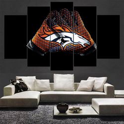 denver broncos canvas wall art gloves for living room wall decor