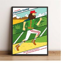forrest gump poster, tom hanks wall art, robin wright movie print, best gift for movie fans, rolled canvas