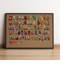 all dota heroes poster, pudge wall art, luna game print, best gift for gamers, rolled canvas