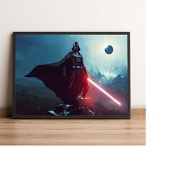 star wars poster, darth vader wall art, liam neeson movie print, best gift for movie fans, rolled canvas