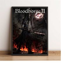 bloodborne poster, the hunter wall art, game print, best gift for gamers, rolled canvas