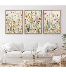 framed canvas wall art set of 3 watercolor