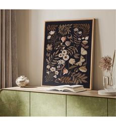 framed canvas wall art moody flowers floral botanical