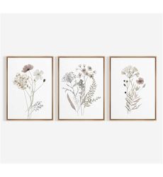 3 piece framed canvas wall art set, watercolor