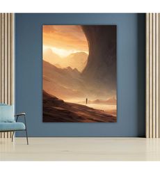 sunset in the sand canvas print, beach wall