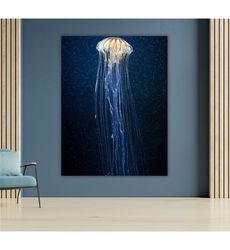 jellyfish wall hanging, canvas wall art, ocean scene