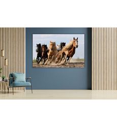 running horses canvas wall decor, horse art, equestrian