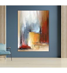 colorful abstract art on canvas, modern brush strokes