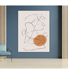 abstract lines canvas art, minimalist painting, modern wall