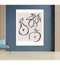 abstract fruits canvas painting, modern wall art, contemporary