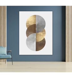 metal and gold art canvas, abstract wall decor,