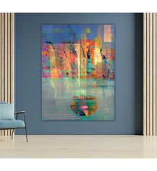 setting sun canvas art, sunset wall decor, nature