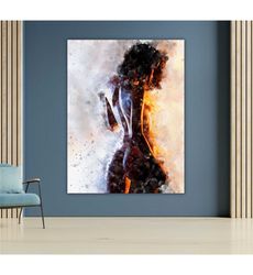 nude body digital art canvas, abstract female body