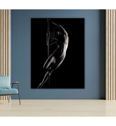 pole dance canvas art, contemporary wall decor, modern