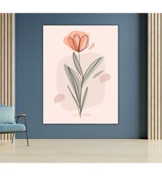 elegant flower canvas wall art, floral home decor,