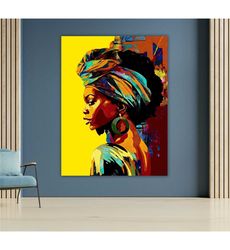 traditional african woman wall art, ethnic decor, african