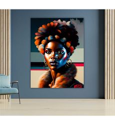 black woman canvas print, african american wall art,