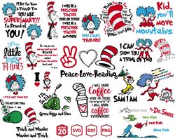 dr seuss svg, cat in the hat svg, dr seuss hat svg, green eggs and ham svg, dr seuss for teachers svg