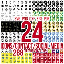 social media icon & business card icon svg, phone number svg, email, website, and location icons svg png dxf