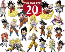 dragon ball bundle svg, anime svg, dragon ball z, retro dragon ball z cartoon svg