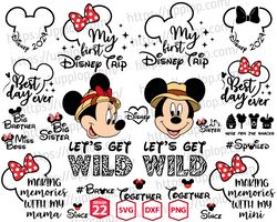 disney trip svg, let's get wild svg, my first trip svg, best day ever svg, making memories 2024 svg, together svg