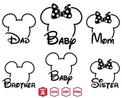 mickey family 2024 svg png, mickey mouse and minnie mouse png svg, mickey ears svg, family svg, mickey svg