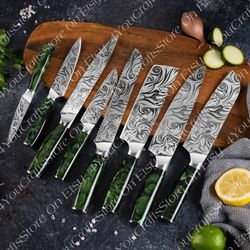 handmade professional kitchen chef knives set, kitchen knives , santoku knife , best for kitchen collection,gift for her