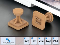 3d custom stamp handle plan | personalize your stamper | laser cut wooden stamps 428