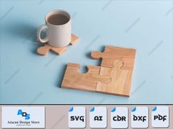 puzzle piece coasters | laser cut design files for tea & coffee | instant download 447