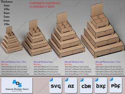 versatile box set - 16 different sizes with flip lid - multiple material options