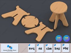 diy stool laser cut files - perfect for creating custom wooden chairs with laser machines 476