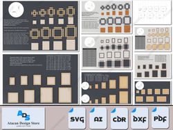 mega photo frame cutting bundle - ready templates for laser cutting 479