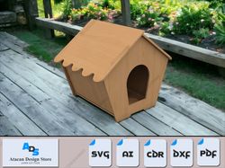 laser cut pet house - 3 size templates for cats and dogs 493