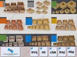 72 pcs mega box bundle - versatile laser cut box templates for diy projects 503