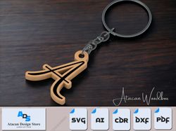 alphabet keychain bundle - a to z letters for laser cut jewelry and accessories 508