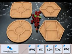 diy charcuterie boards - laser cut snack tray files for stylish serving