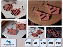 earring template bundle - diy wood, leather, and acrylic laser cut designs 540