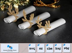 diy reindeer antler napkin holders - rings for christmas table decor 547