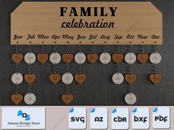family celebration days plaque - laser cut wooden birthday reminder 552