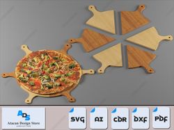 customizable round pizza tray - includes 6 serving slices for easy sharing 553